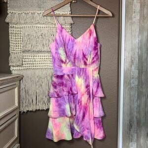 ONE by 4SI3NNA Purple Tie Dye Dress Size Small